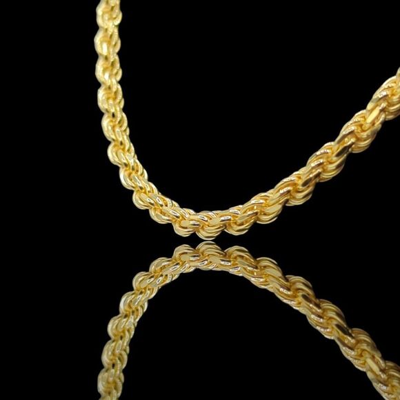 22" x 5mm 14K Vermeil Yellow Gold Finish Over S925 Sterling Silver Rope Chain. - Picture 8 of 14